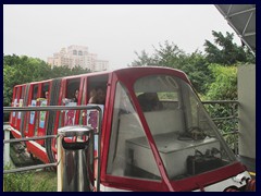 This elevated, computer driven monorail train takes visitors around the Windows of the World theme park. 